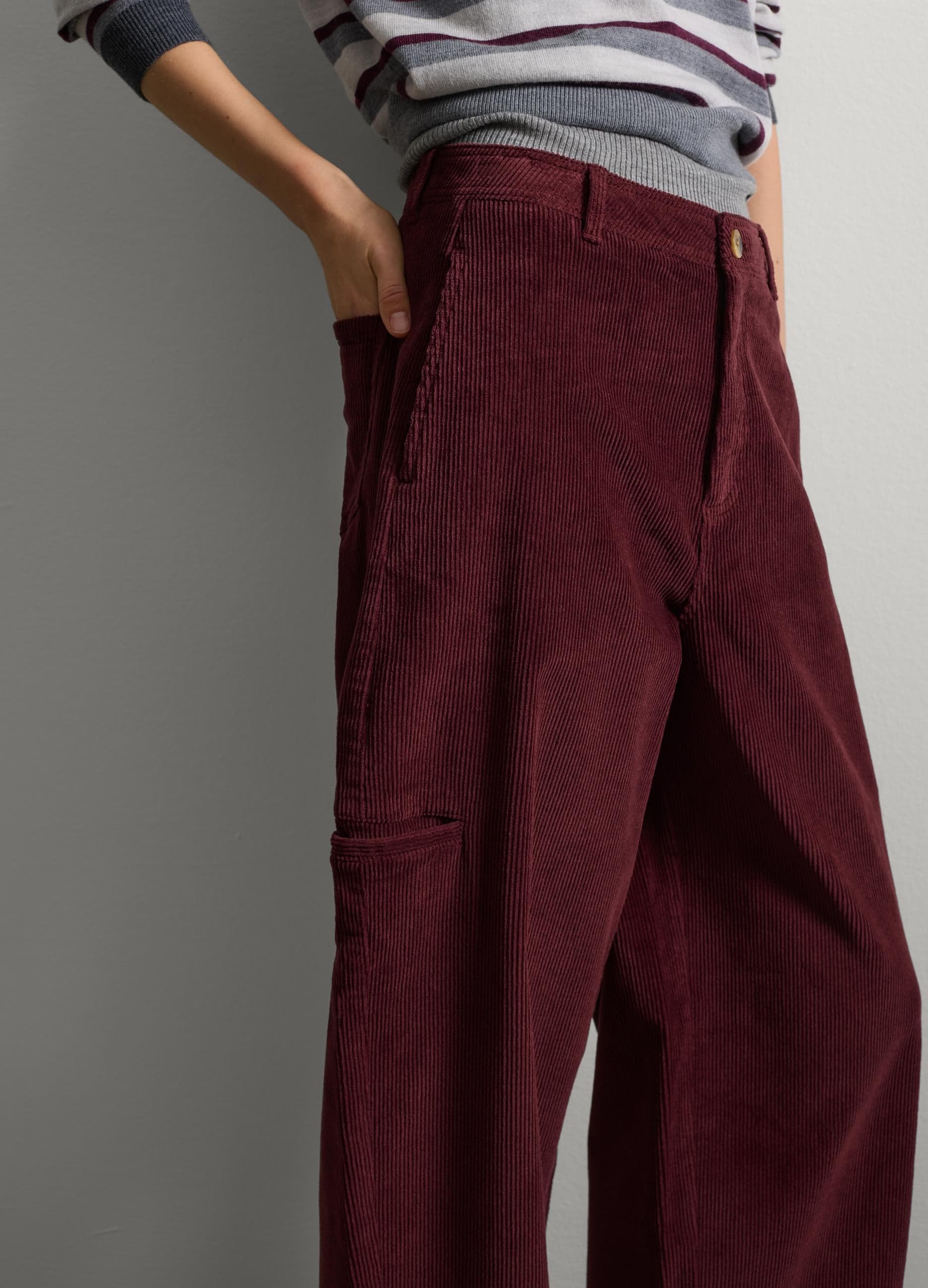 Bordo Kadife Pantolon — 3