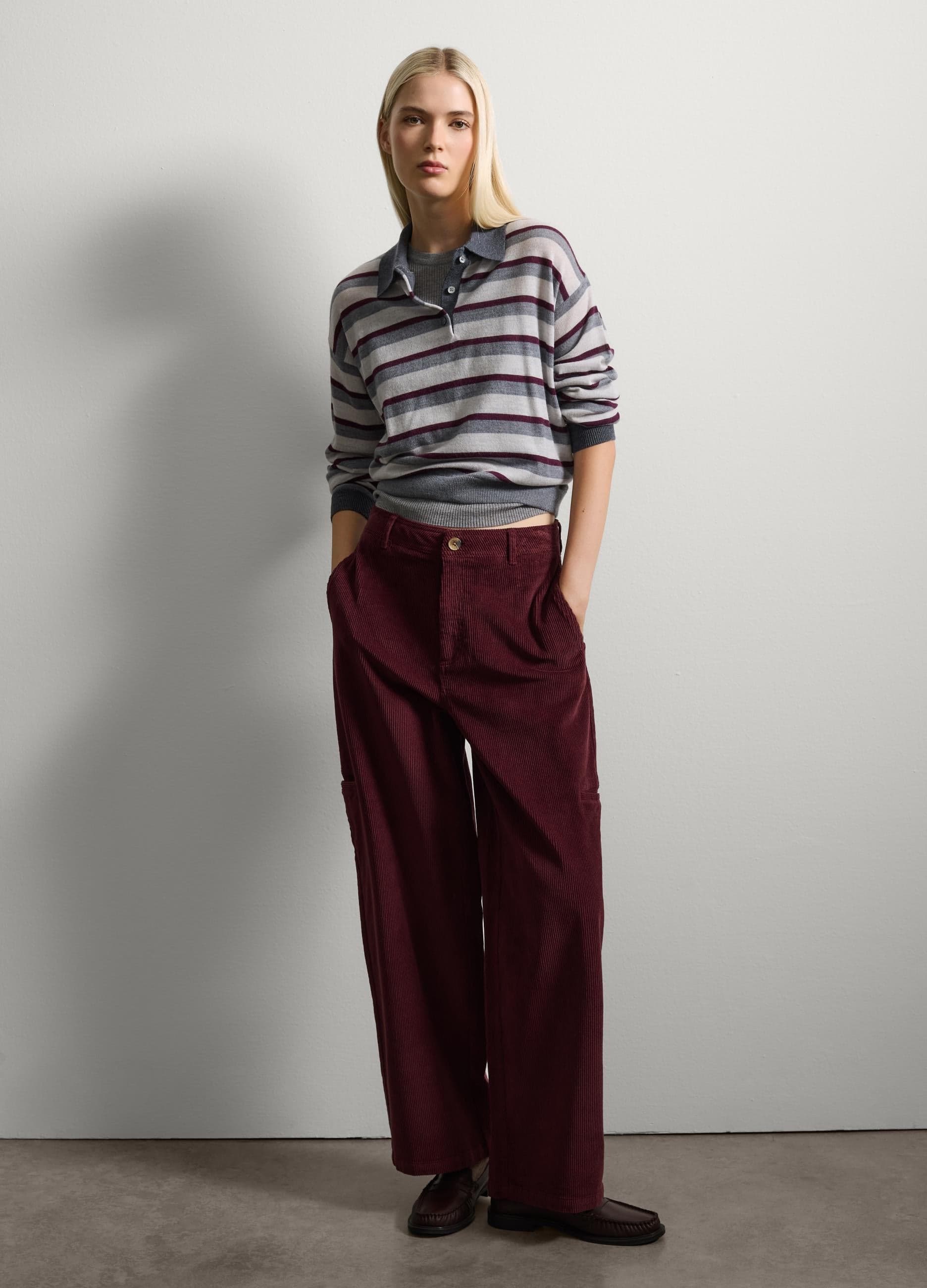 Bordo Kadife Pantolon