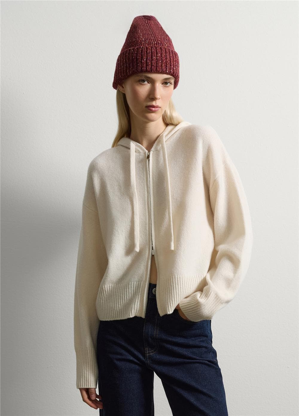 Bordo Jersey Örgü Bere — 4